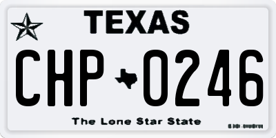 TX license plate CHP0246