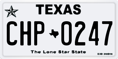 TX license plate CHP0247
