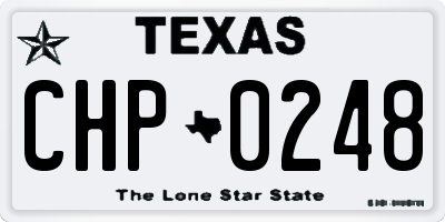 TX license plate CHP0248