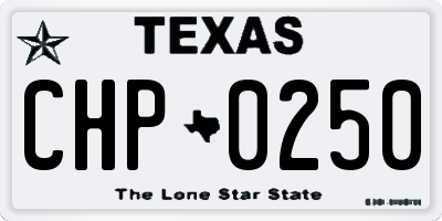 TX license plate CHP0250
