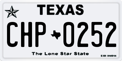 TX license plate CHP0252
