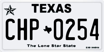 TX license plate CHP0254