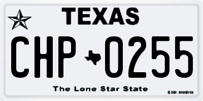 TX license plate CHP0255
