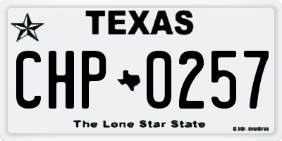 TX license plate CHP0257