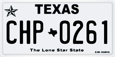 TX license plate CHP0261