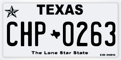 TX license plate CHP0263