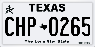 TX license plate CHP0265