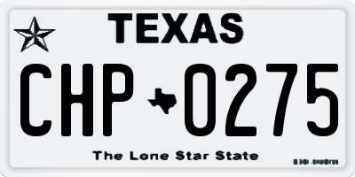 TX license plate CHP0275