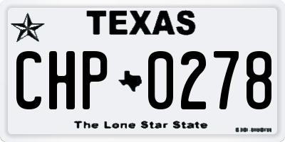 TX license plate CHP0278