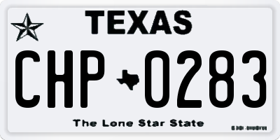 TX license plate CHP0283