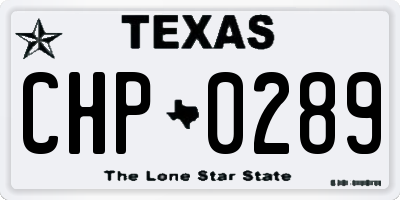 TX license plate CHP0289