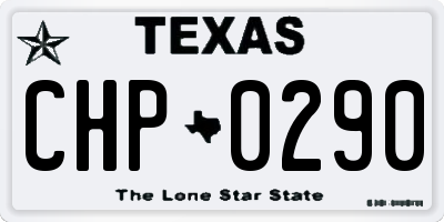 TX license plate CHP0290
