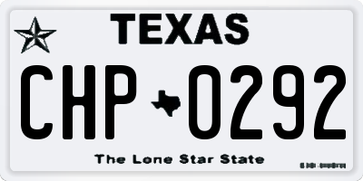 TX license plate CHP0292