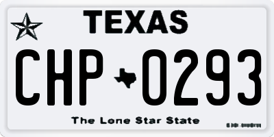 TX license plate CHP0293