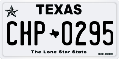 TX license plate CHP0295