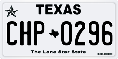 TX license plate CHP0296