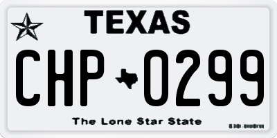 TX license plate CHP0299