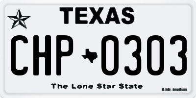 TX license plate CHP0303