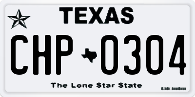 TX license plate CHP0304