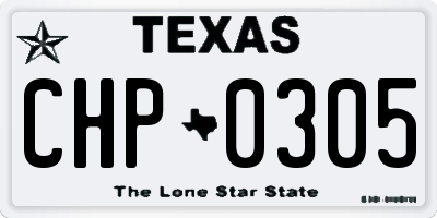 TX license plate CHP0305