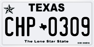 TX license plate CHP0309