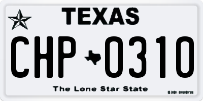 TX license plate CHP0310