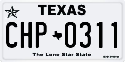 TX license plate CHP0311