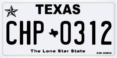 TX license plate CHP0312