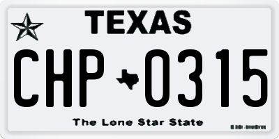 TX license plate CHP0315