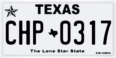 TX license plate CHP0317