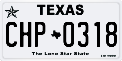 TX license plate CHP0318