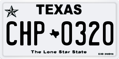 TX license plate CHP0320