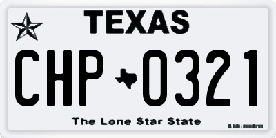 TX license plate CHP0321