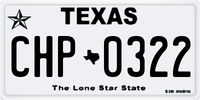 TX license plate CHP0322
