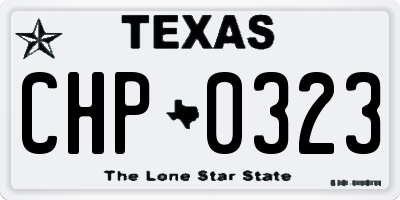 TX license plate CHP0323