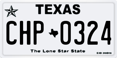 TX license plate CHP0324