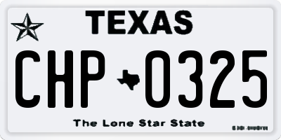 TX license plate CHP0325