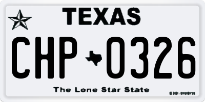 TX license plate CHP0326