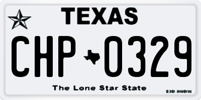TX license plate CHP0329