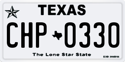 TX license plate CHP0330