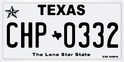 TX license plate CHP0332