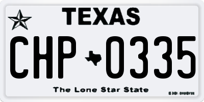 TX license plate CHP0335