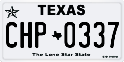 TX license plate CHP0337