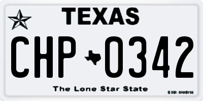 TX license plate CHP0342