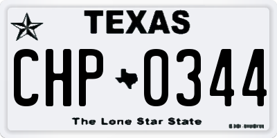 TX license plate CHP0344