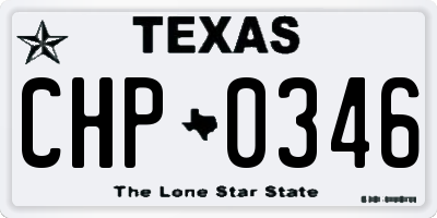 TX license plate CHP0346