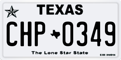 TX license plate CHP0349