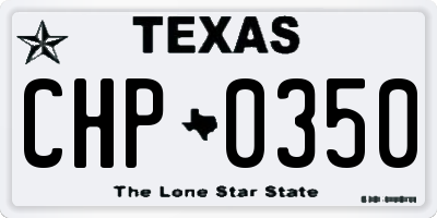 TX license plate CHP0350