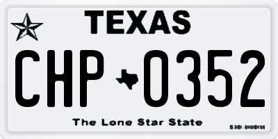 TX license plate CHP0352