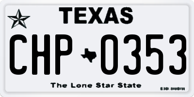 TX license plate CHP0353